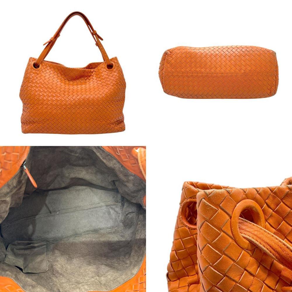 BOTTEGA VENETA Shoulder Bag Intrecciato Leather Orange Women's z3288 - Picture 3 of 5